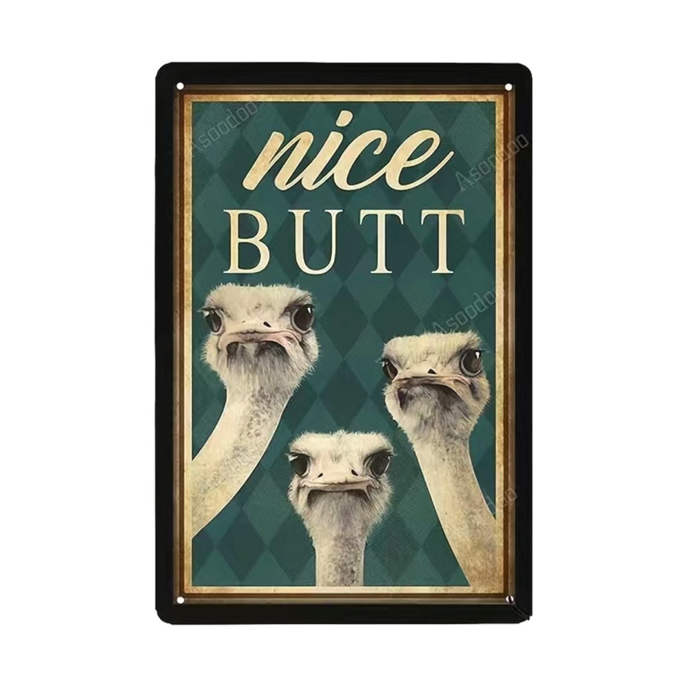 3 Ostriches Metal Sign